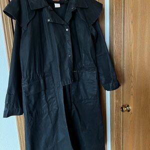 Low Rider Black Oilskin Duster Outback Trading co Sz Medium western